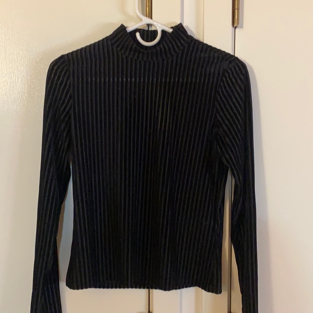 NWT Monki Black Mesh Turtleneck
